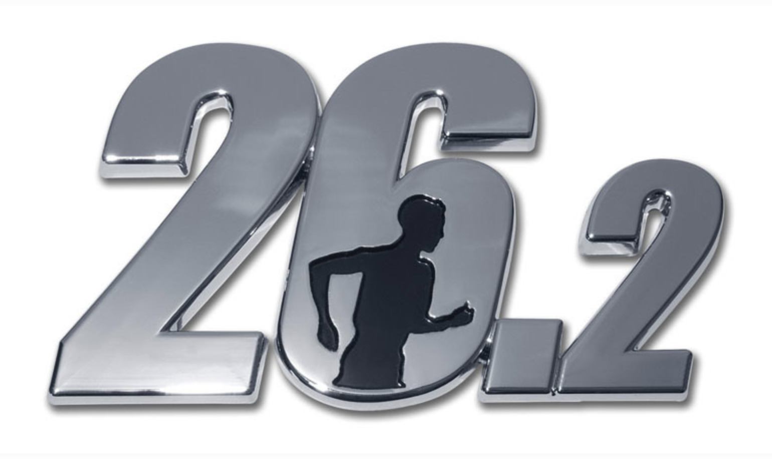 26.2 marathon male runner chrome auto emblem decal usa made