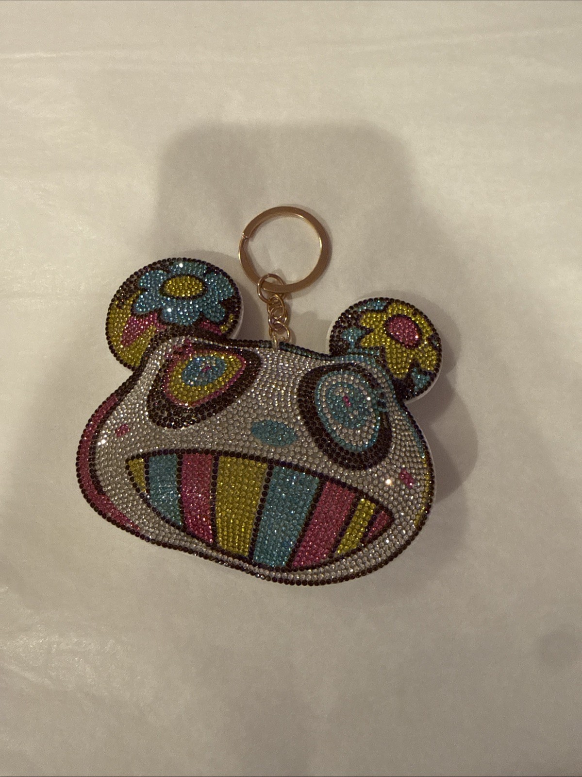 Takashi Murakami Panda Rhinestone Keychain NEW