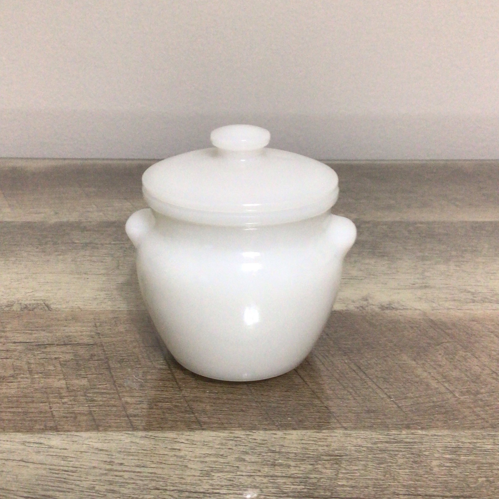 Vintage Duchess New York Cheese Crock Jar 3” Tall White Milk Glass