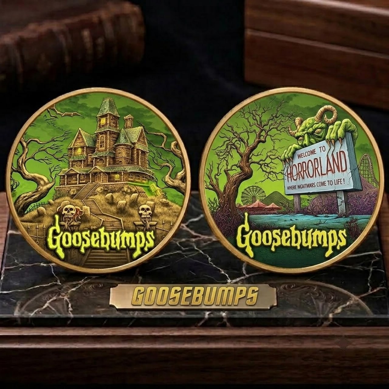 Goosebumps Horrorland Commemorative Coin Metal Collectible Halloween Souvenir