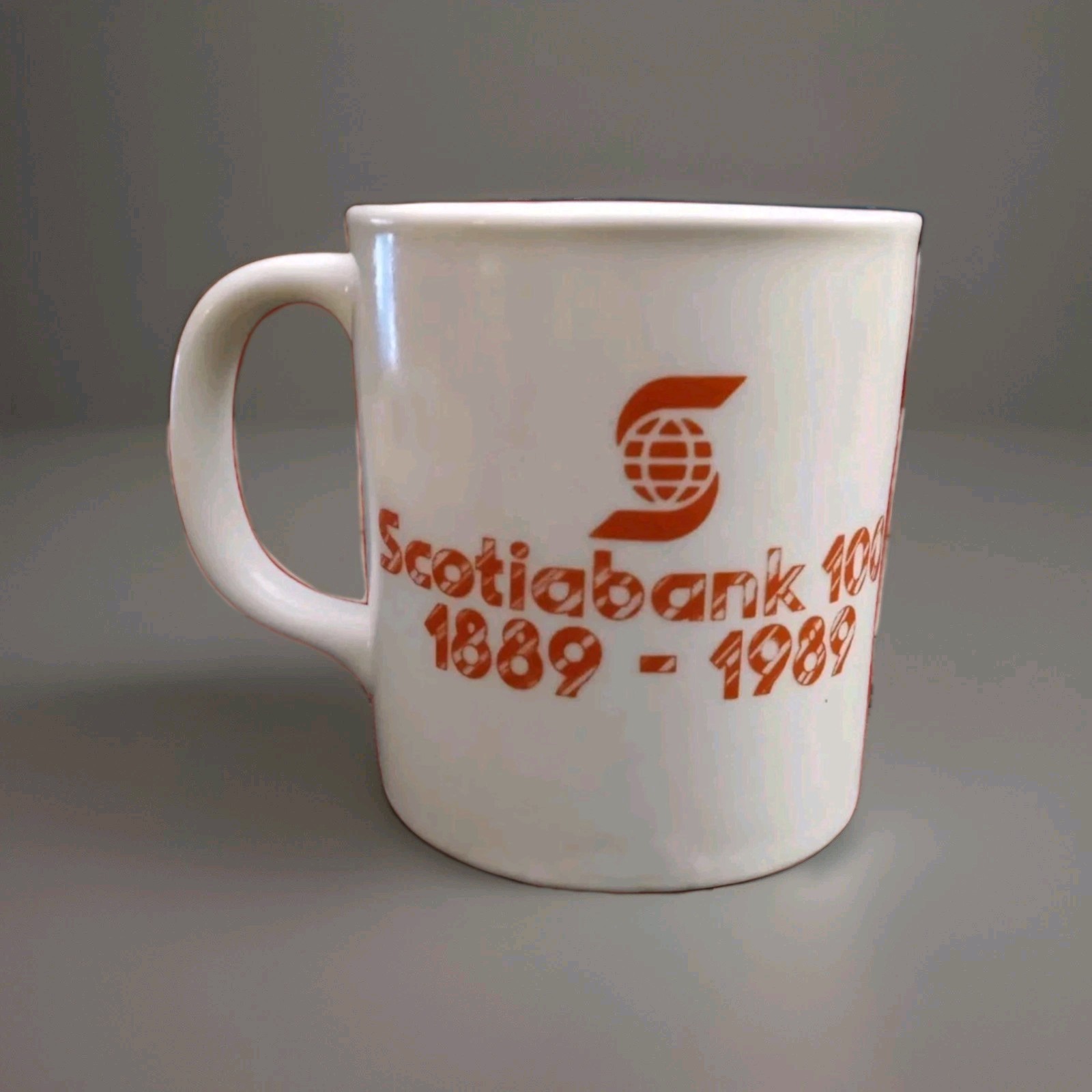 Scotiabank (Bank of Nova Scotia) 1889-1989 100th Anniversary Logo Coffee Cup NOS