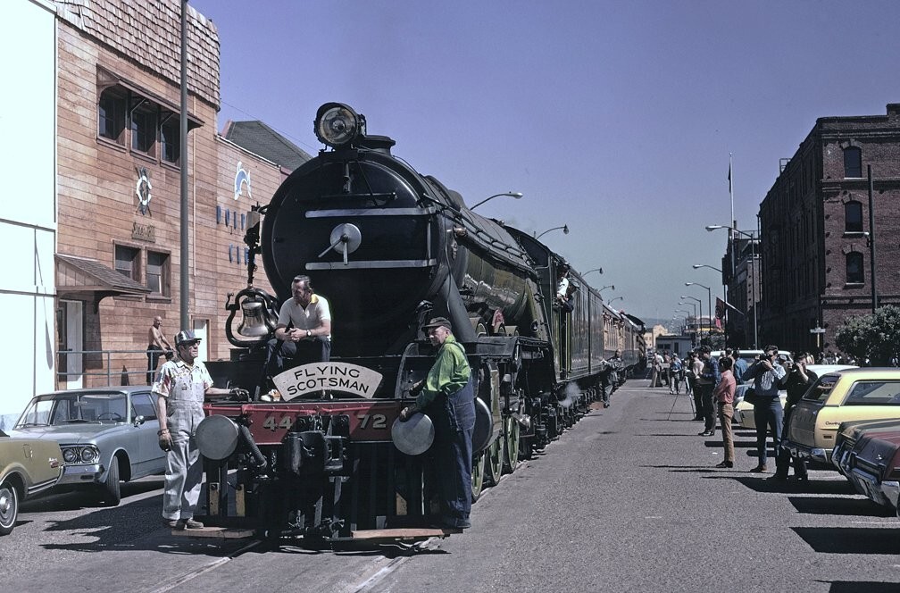 LNER 4472 The Flying Scotsman on Jefferson St, San Francisco CA Mar 1972 5 x 7
