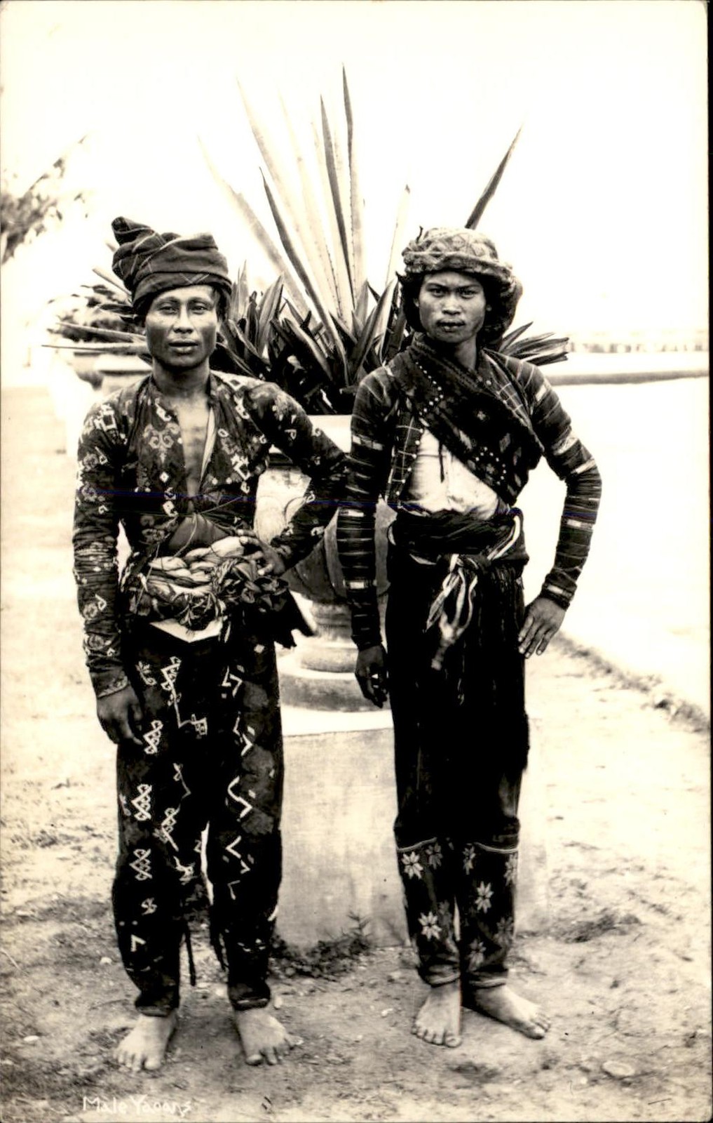 Mindanao Philippines Costumed Men c1920s-30s Real Photo Vintage Postcard bhn