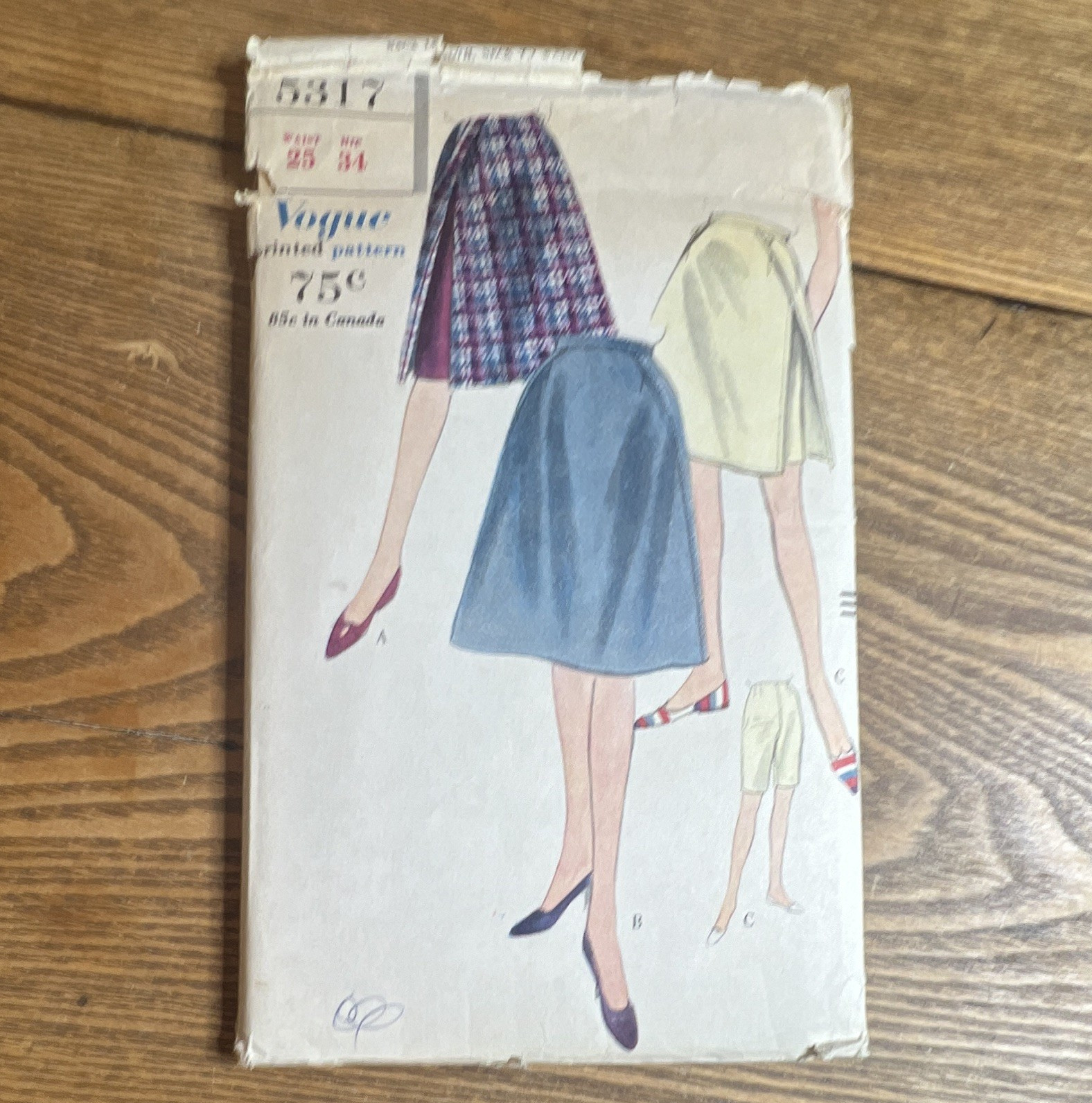 Vogue Vintage Original 5317 Women’s Skirt & Pants Sewing Pattern