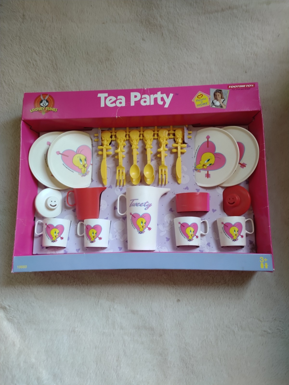 Vintage Tootsie Toy Looney Tunes Tweety Bird Tea Set New In Box