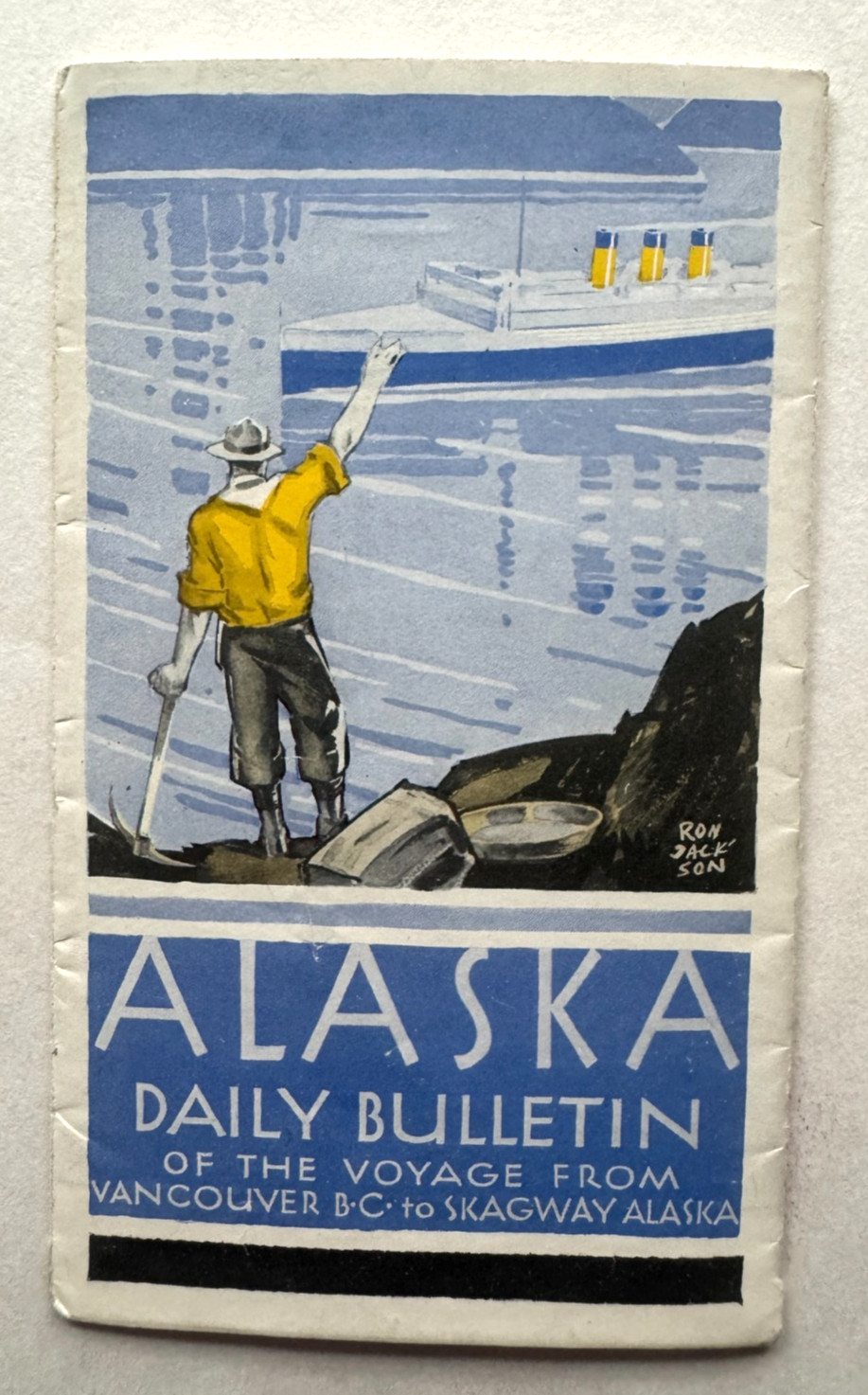 Vintage ca 1930s Canadian Pacific Railway  Steamship Alaska Daily Bulletin & Map