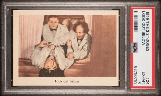 1959 The Three Stooges Fleer #24 Look Out Below PSA 6 Estate Sale ORIGINAL OWNER