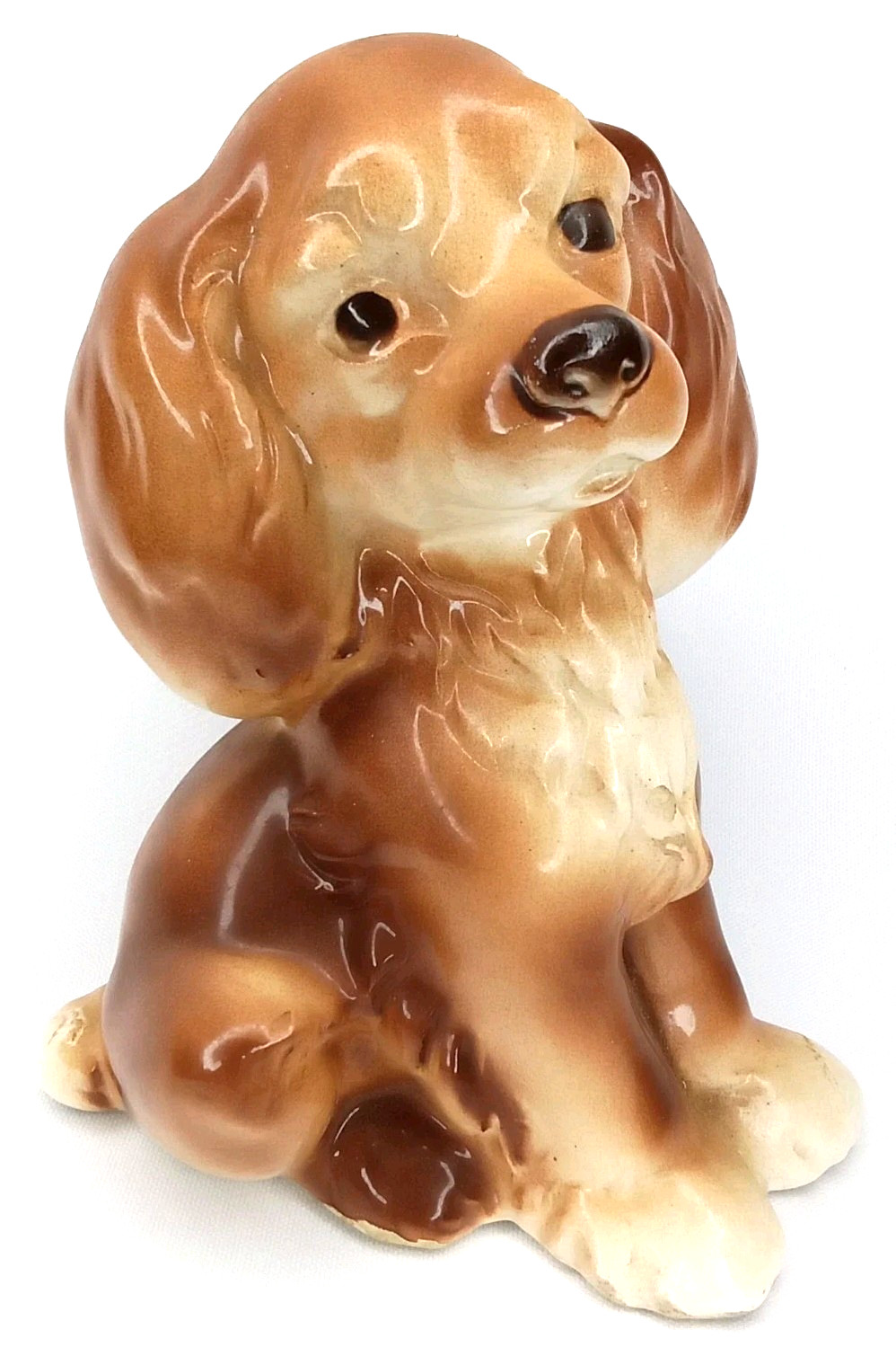 Royal Copley Cocker Spaniel Puppy Ceramic Figurine Made In USA Antique 1940s