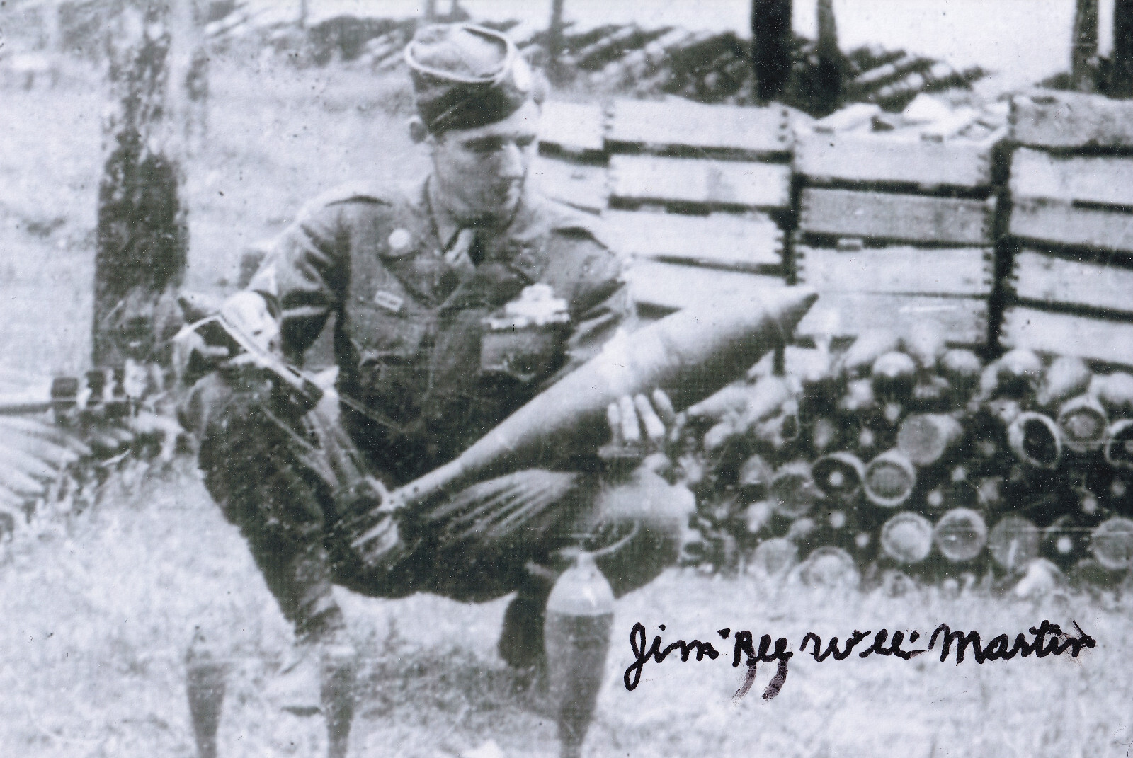 Jim \'Pee Wee\' Martin Signed Autograph 4x6 Photo WWII 101st Airborne D-Day Toccoa
