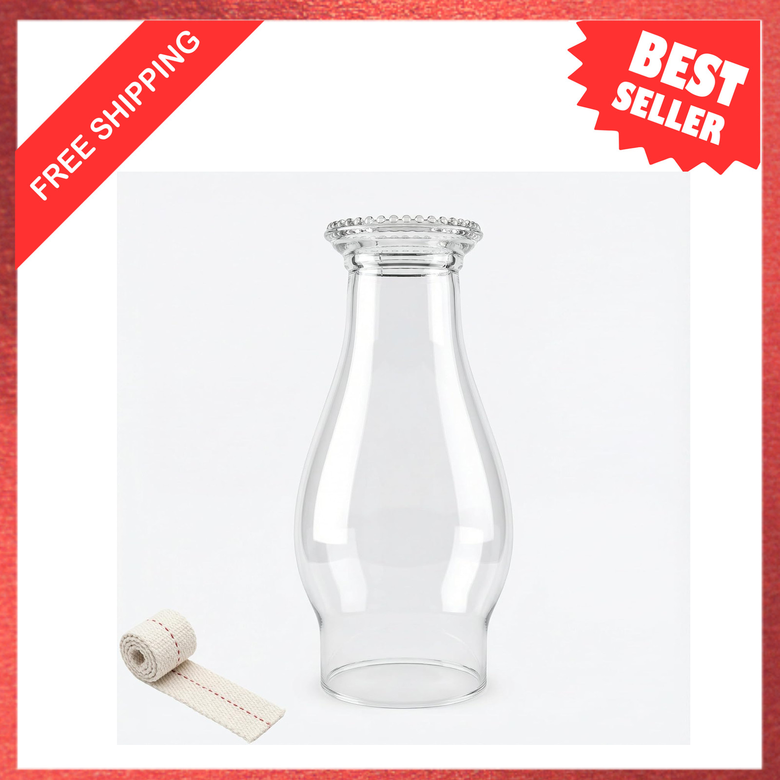 Oil Lamp Chimney Replacement Glass Shade for Kerosene Lamps 8-1/4 Inch Tall