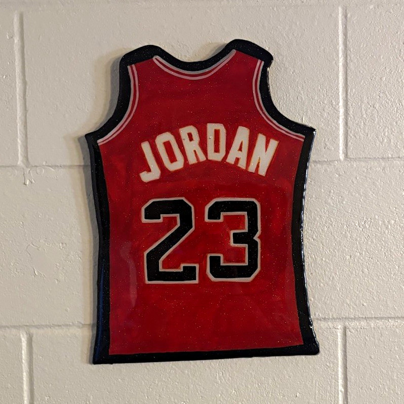 🏀✨ Michael Jordan jersey hanging Wall Art custom hand painted 🏀✨🐐