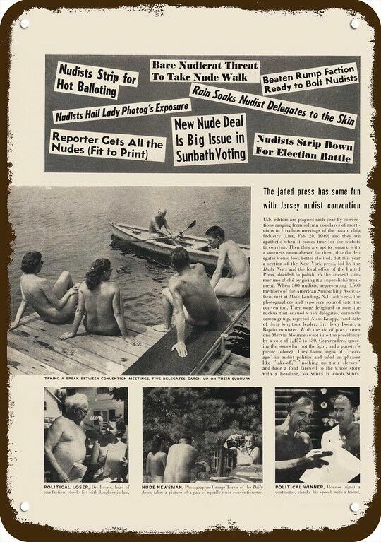 1952 NEW JERSEY NUDIST CONVENTION Vintage-Look DECORATIVE REPLICA METAL SIGN