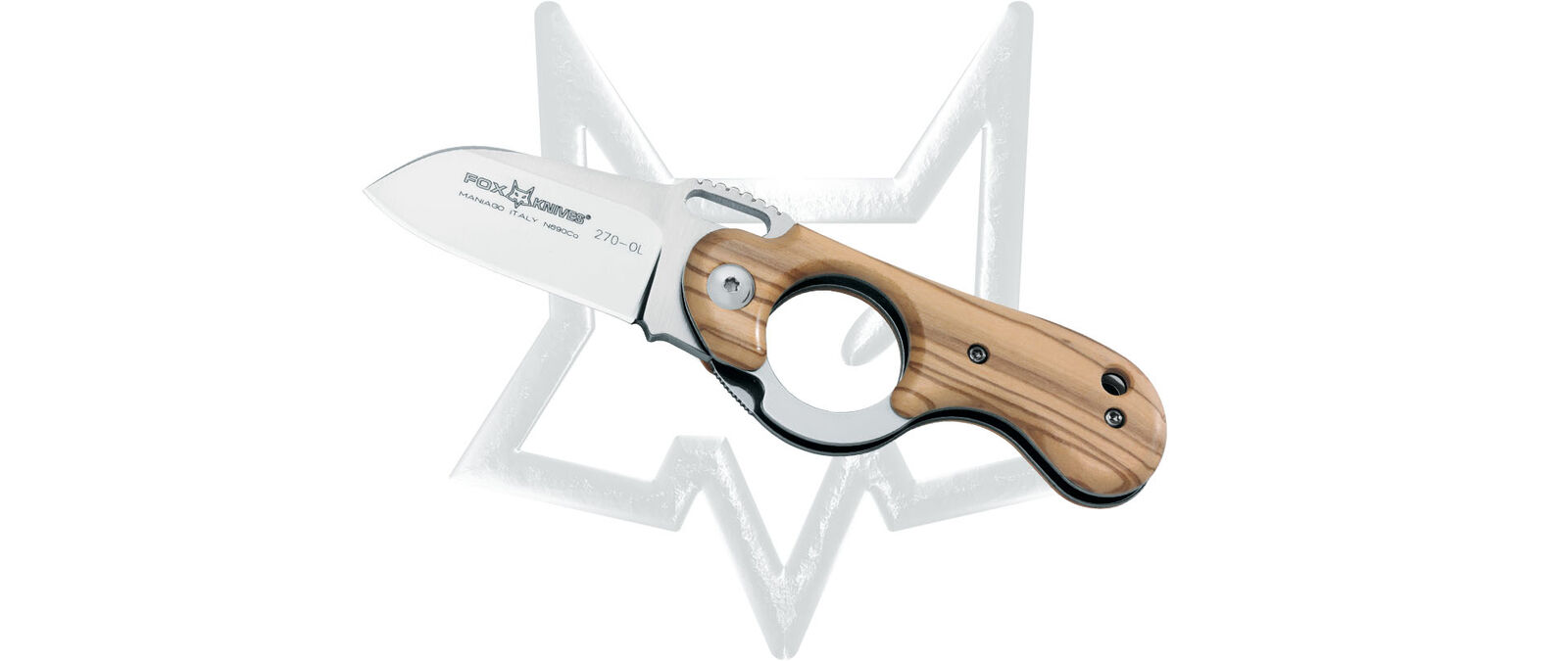 Fox Knives Elite Finger Ring Liner Lock 270 OL N690Co Stainless/Olive Wood