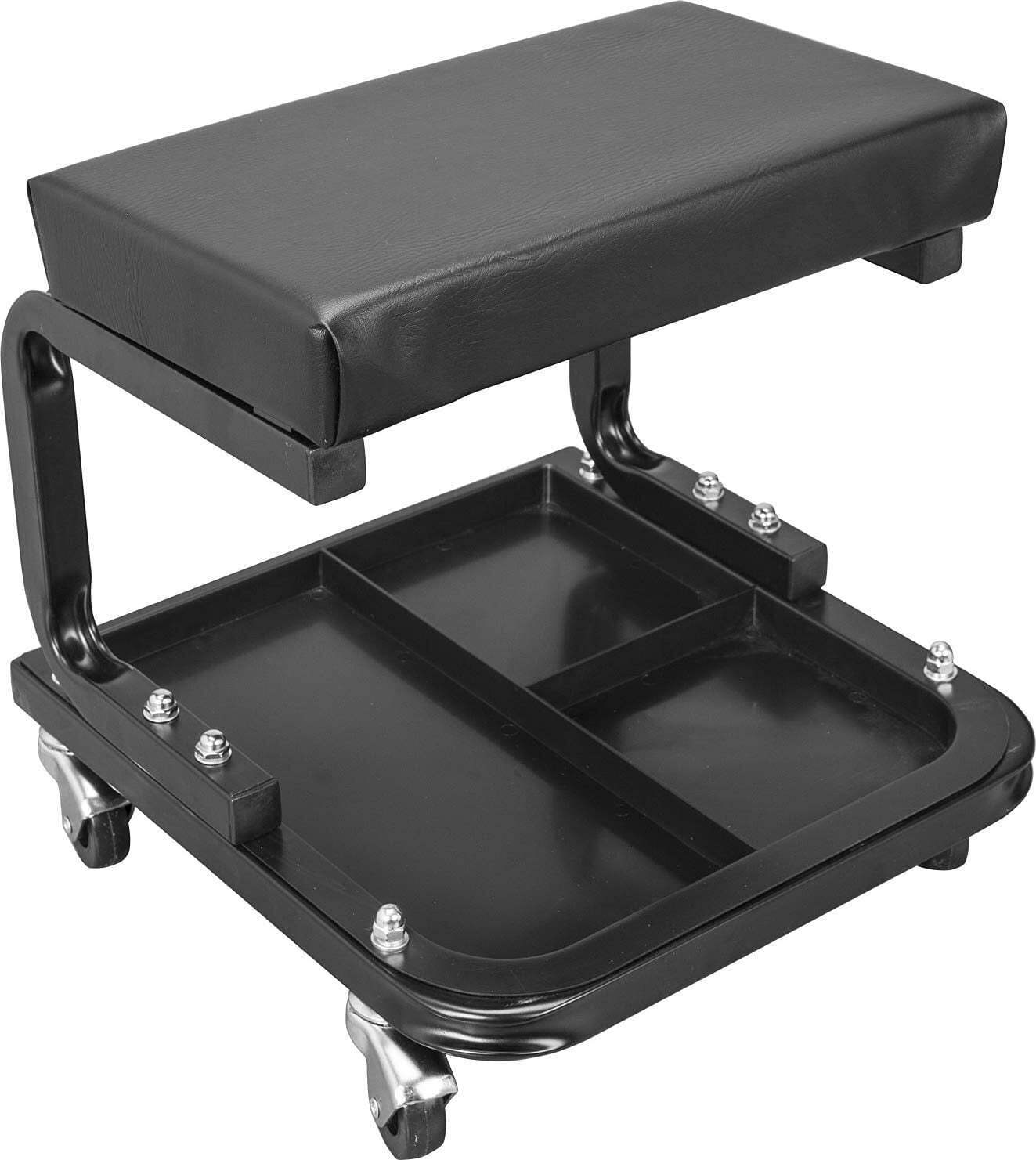 DATR6300B Rolling Creeper Garage/Shop Seat: Padded Mechanic Stool with Tool Tray
