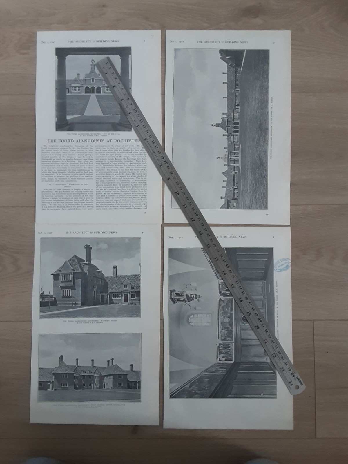 1927 Press Cutting Rochester Kent Foord Almshouses Architecture