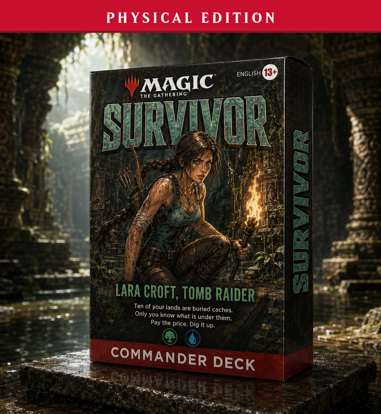 Tomb Raider - Lara Croft, PRINTED 100 Card Commander Deck, MTG EDH Tomb Raider - Lara Croft, PRINTED 100 Card Commander Deck, MTG EDH