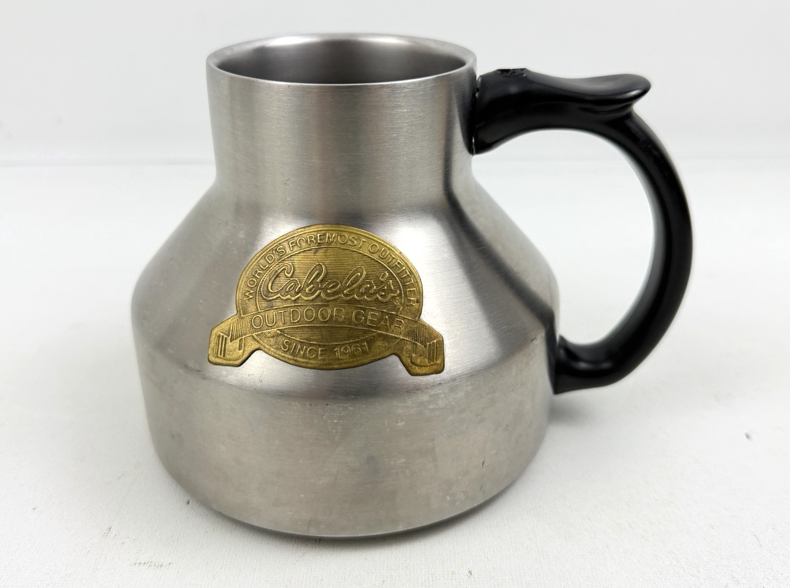 Vintage 1989 Cabelas Bergschrund Stainless Steel Travel Coffee Mug w/out Lid