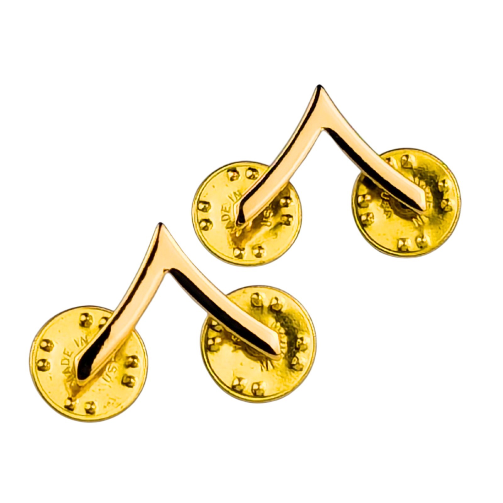 Private (PV2) Nonsubdued Army Uniform Rank Pin Set - 22k Gold Plated Metal Private (PV2) Nonsubdued Army Uniform Rank Pin Set - 22k Gold Plated Metal