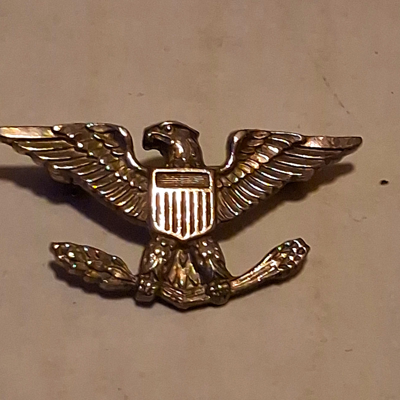 Metal Eagle Wing Insignia Lapel Pin - Military Militaria Theme Pin