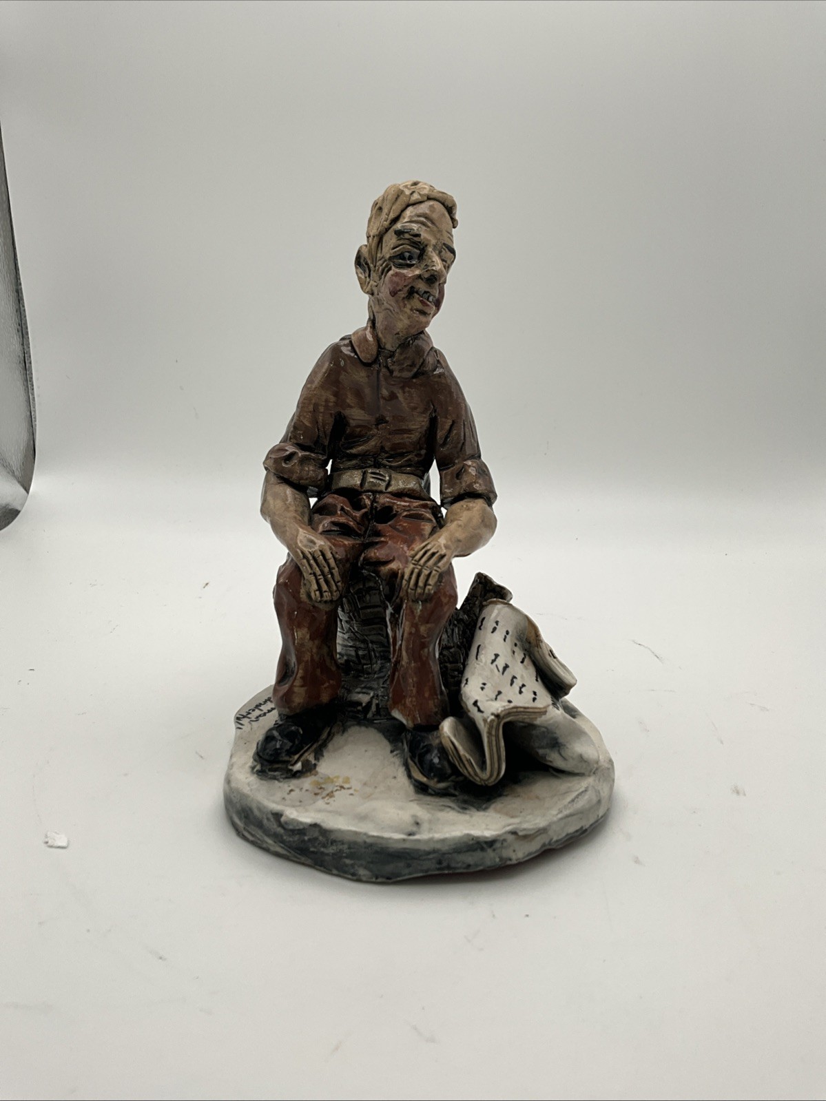 Norman Underhill Seated Newspaper Reader Figurine Hand Painted  England