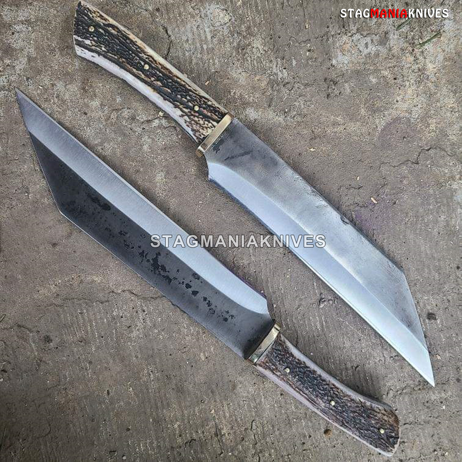 Rare Hand Forged J2 Steel Full Tang Hunting Battle Ready Viking Seax Knife Stag