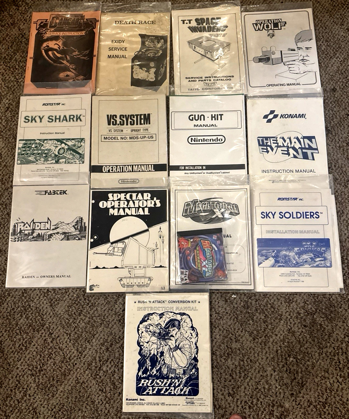 **13** Arcade Game Instruction & Operating Manual Lot **13** Arcade Game Instruction & Operating Manual Lot