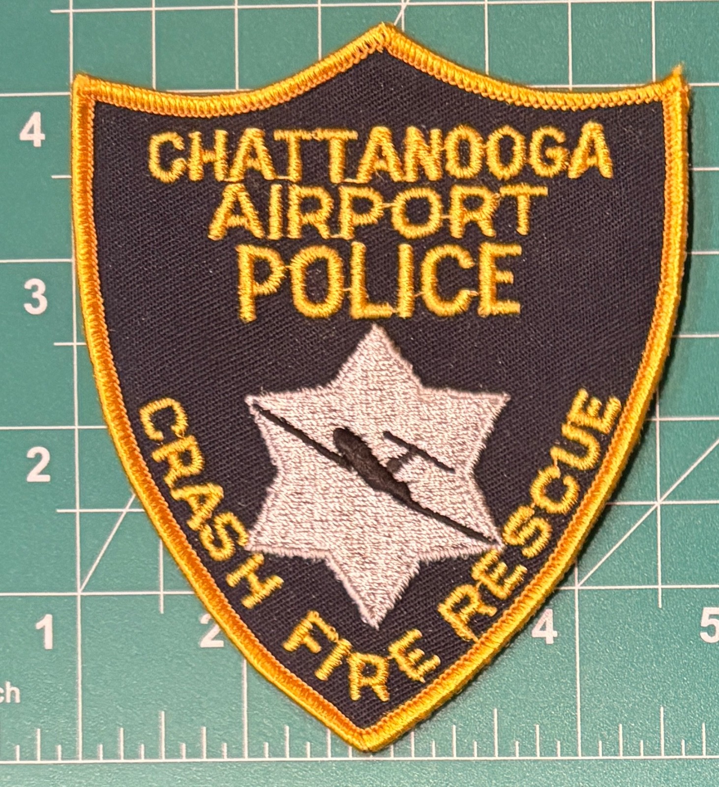 Vtg Obsolete Chattanooga Tennessee TN Airport Police CFR Crash Fire Rescue Patch