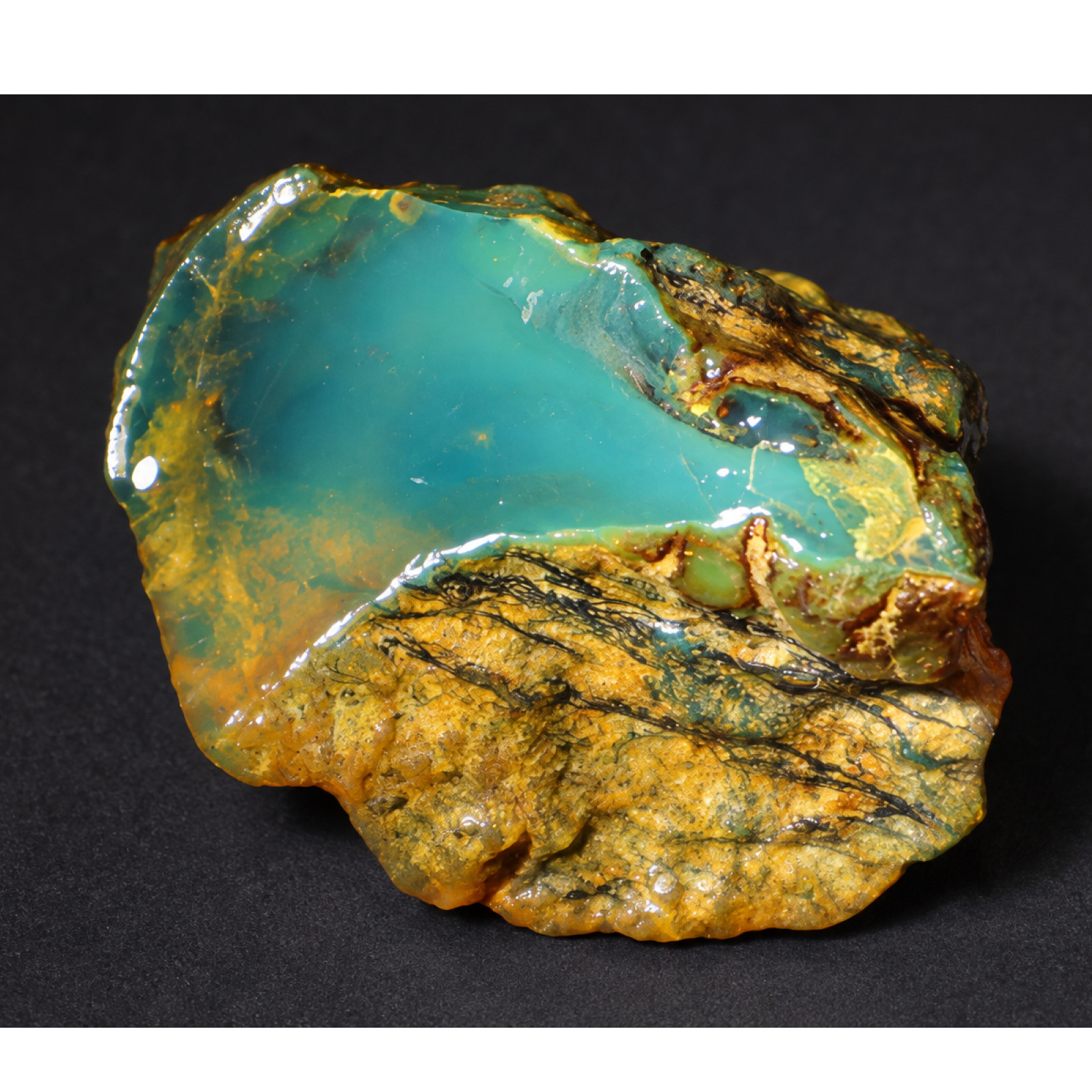Authentic sky blue rough specimen Dominican amber 38mm