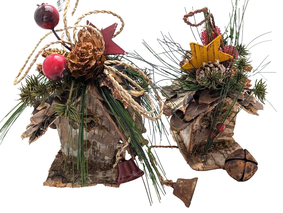 Unique Creations Birdhouses Set of 2 Holiday Ornaments Home Decor Wooden Forest