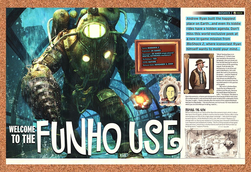 Bioshock 2 Xbox 360 Original 2008 Print Ad Authentic Video Game Review Promo 2