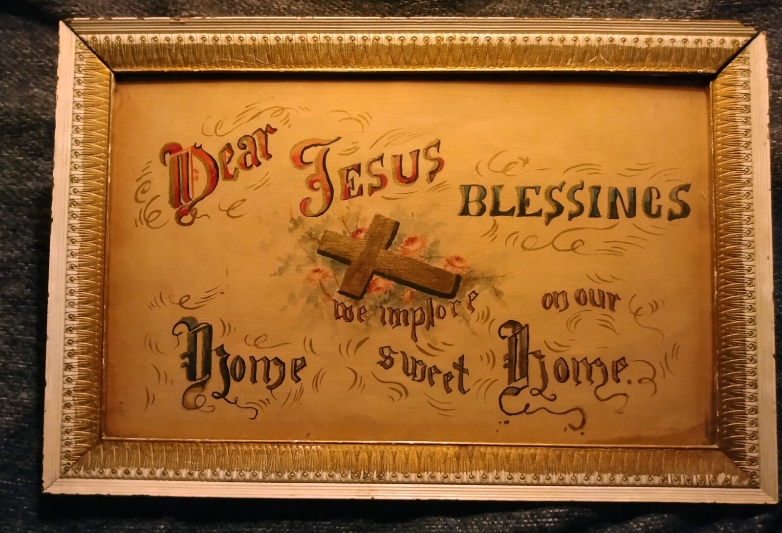  Vintage American Jesus Love Devotion Hand painted Sacred Painting On Paper Home