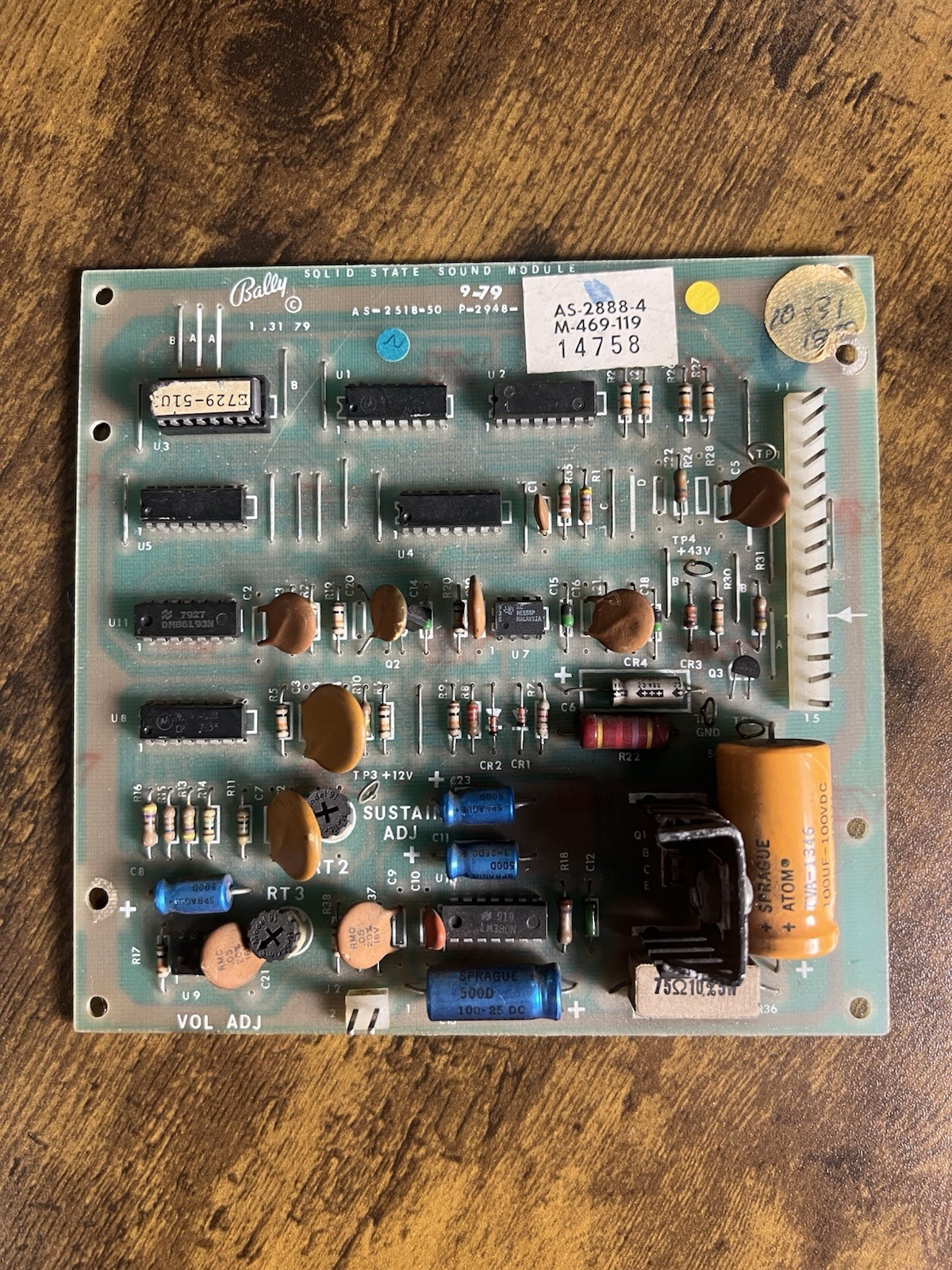 Bally AS-2518-50 Solid State Sound Module Pinball Board KISS Paragon Playboy