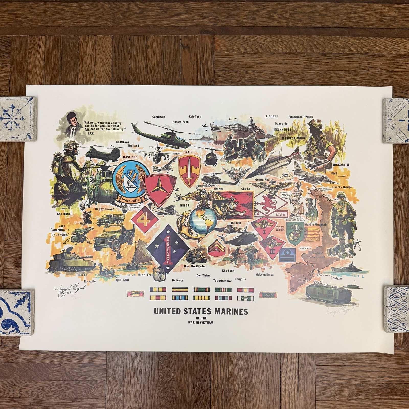 UNITED STATES MARINES IN VIETNAM Ltd Edition Art Print George Skypeck 1982 #324
