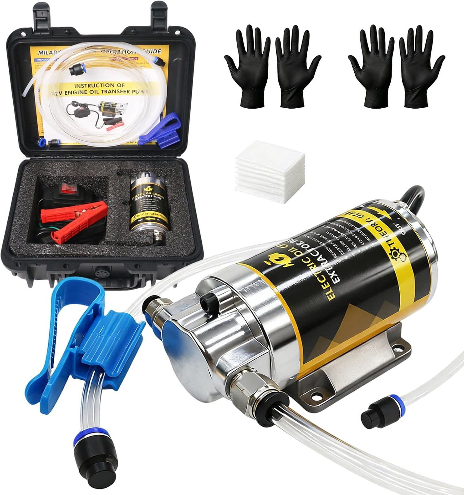 Electric Oil Change Extractor Pump Set 12V 100W Fluid Transfer Pump