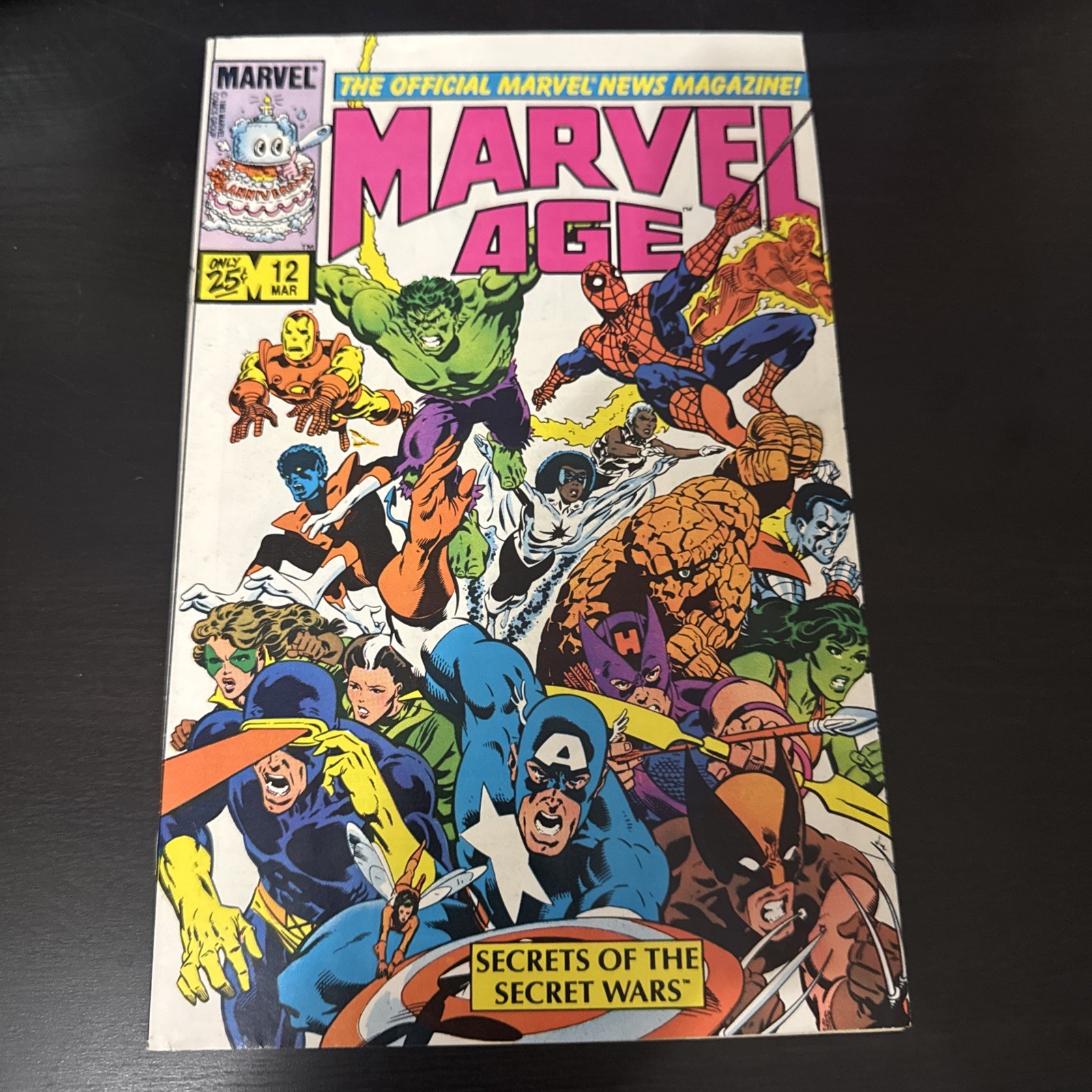 Marvel Age #12 Marvel Secret Wars Spider-Man black costume 1983 Marvel Age #12 Marvel Secret Wars Spider-Man black costume 1983