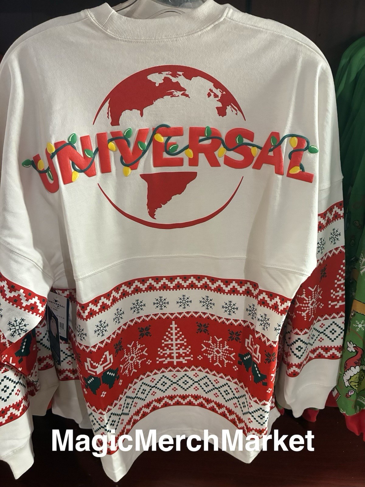 Universal Studios Globe Logo Christmas Lights Holiday Spirit Jersey S Universal Studios Globe Logo Christmas Lights Holiday Spirit Jersey S