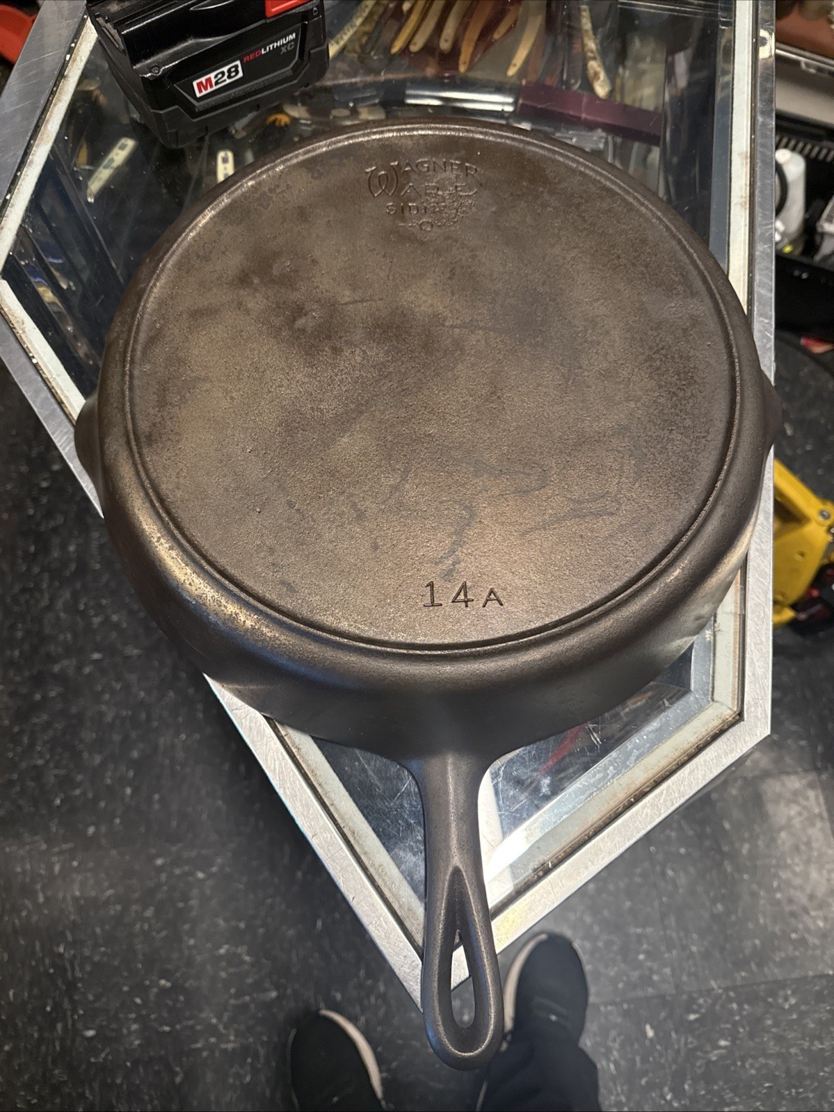 Rare Vintage Wagner Ware Sidney -O- No. 14 Cast Iron Skillet #14A