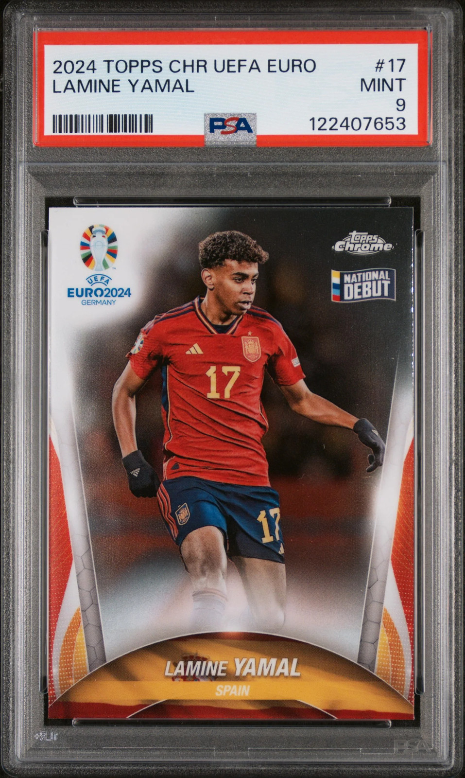 LAMINE YAMAL 2024 Topps Chrome UEFA Euro RC #17 PSA 9 LAMINE YAMAL 2024 Topps Chrome UEFA Euro RC #17 PSA 9