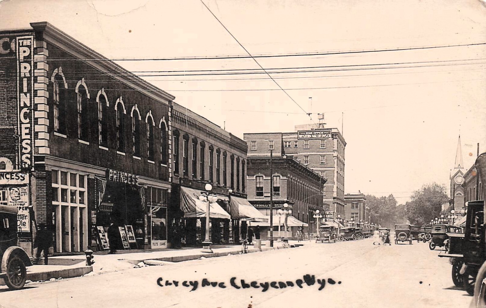 RPPC Cheyenne Wyoming Carey Ave The Princess Department Store Photo Postcard H43