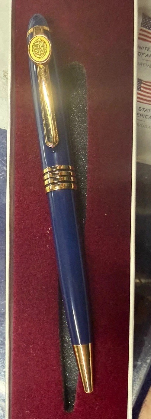 Gold Medallion Collection Ballpoint Pen Johns Hopkins 23K Gold Medallion NIB