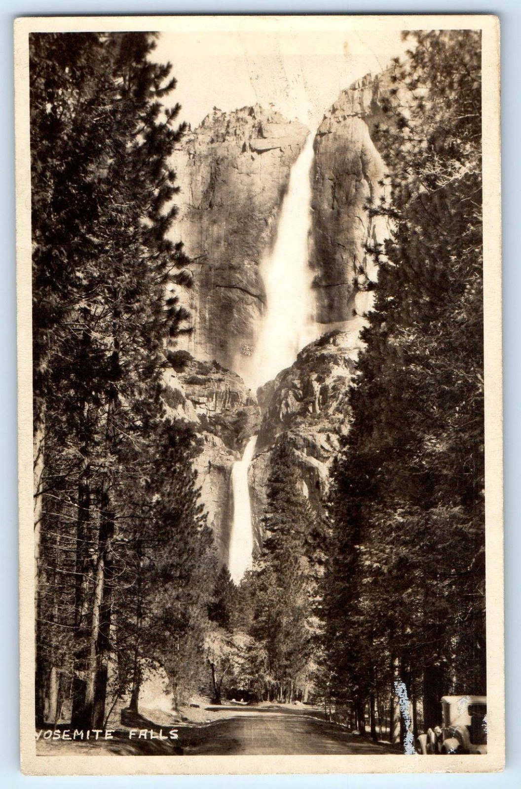 c1940s Yosemite Falls National Park California CA Waterfalls RPPC Photo Postcard