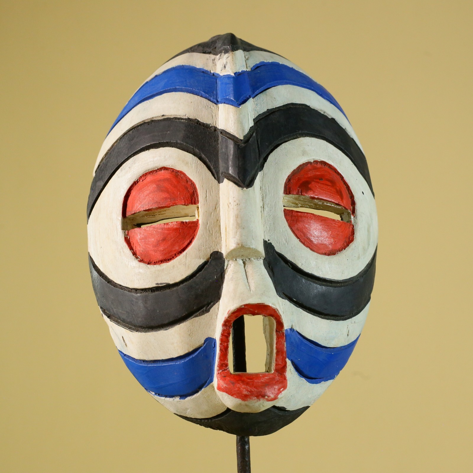 Vintage African Mask Hand Carved Wood Tribal Wall Decor Ethnic Art-G6381