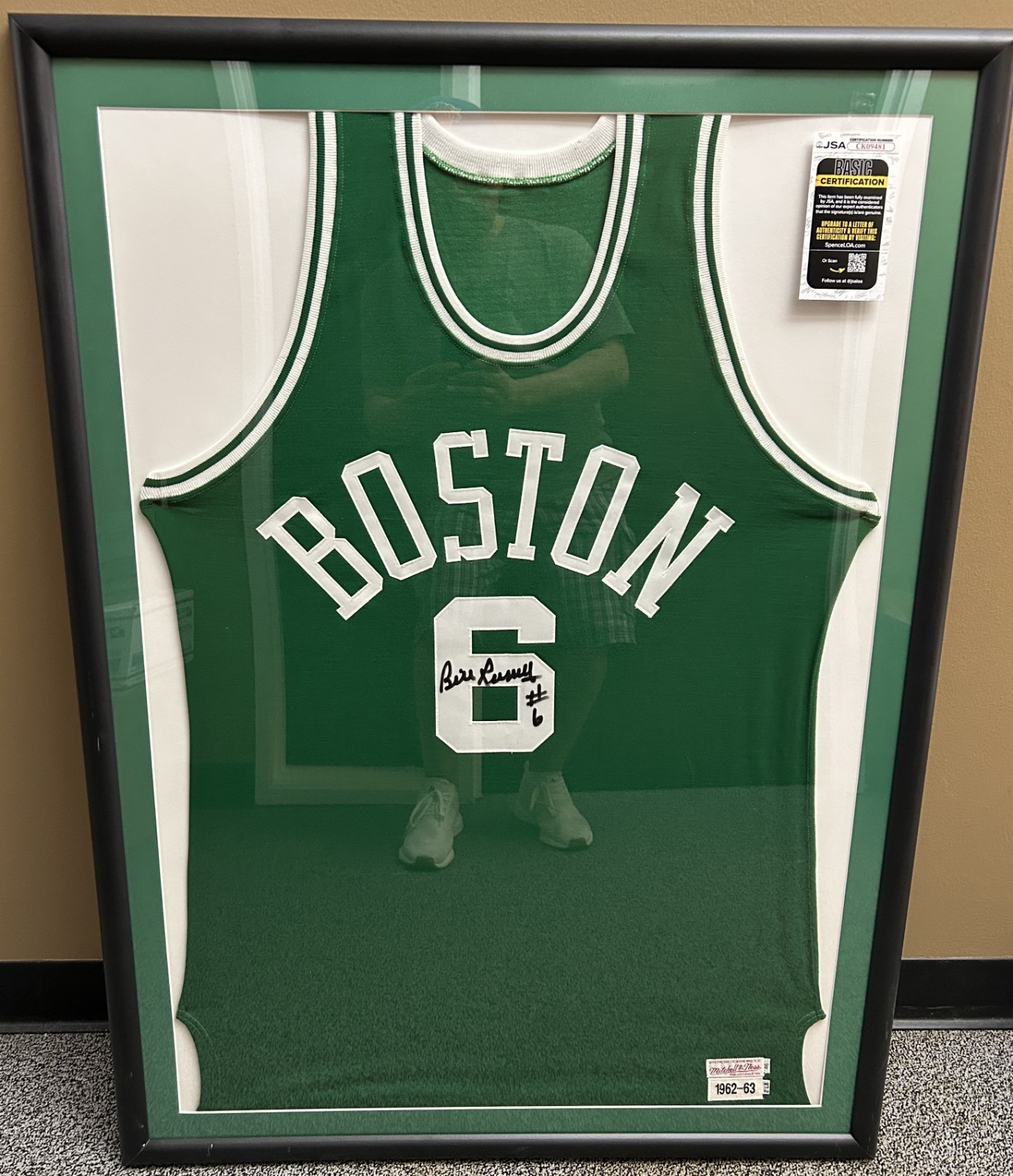 Bill Russell (HOF) Autographed Framed Mitchell & Ness Celtics Jersey COA JSA