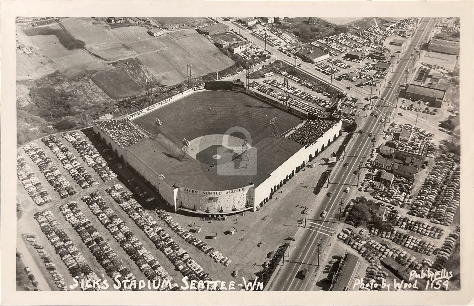 Sick\'s Stadium Seattle Washington 1159 Baseball Stadium RPPC Photo Postcard COPY Sick\'s Stadium Seattle Washington 1159 Baseball Stadium RPPC Photo Postcard COPY