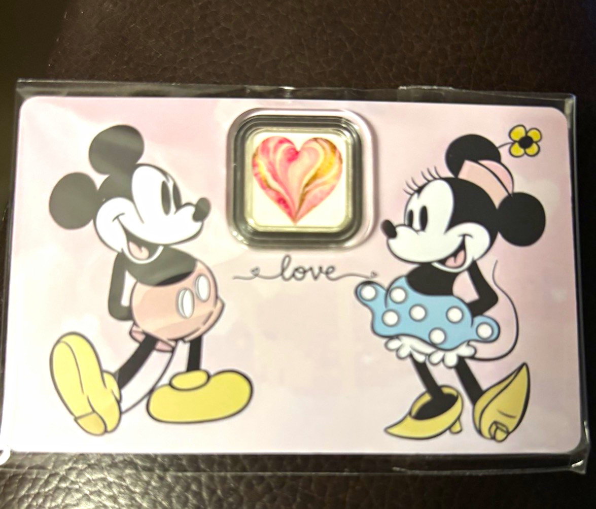 320 Coins Disney Mickey & Minnie “Love” .999 Fine Silver Coin 1g 16mm Since 1928