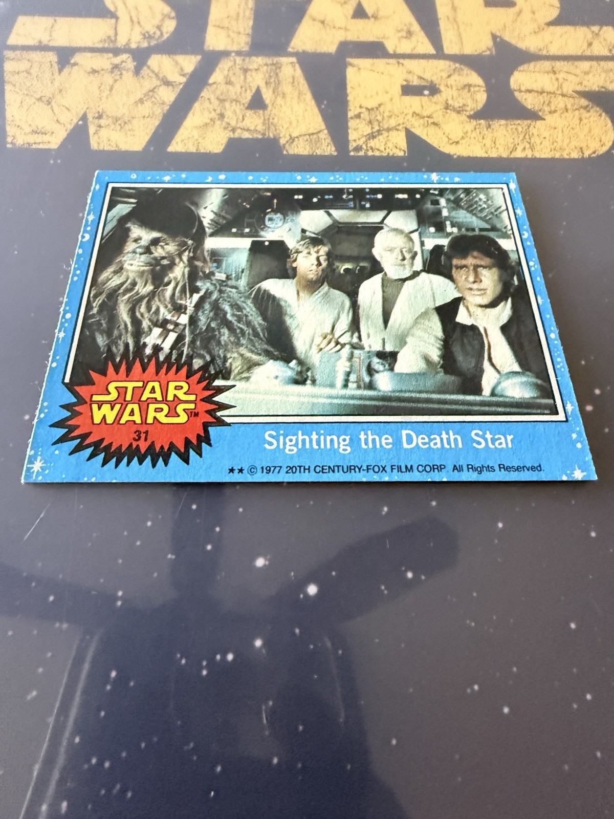 1977 Topps Star Wars #31 Sighting The Death Star -Blue Series -Nice Clean Card