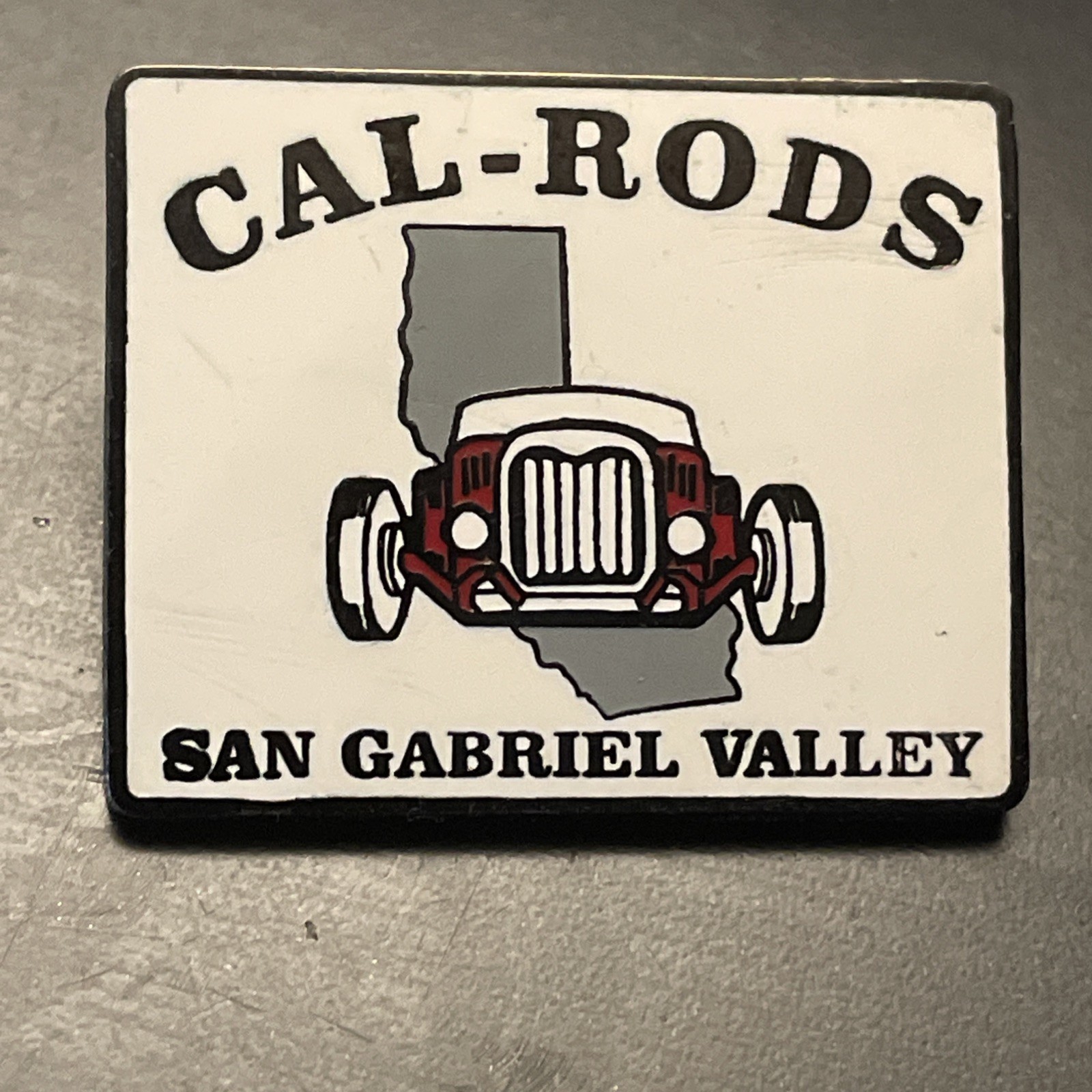 Vintage Enamel Cal Rods Cal-Rods San Gabriel Valley Hot Rod Lapel Pin