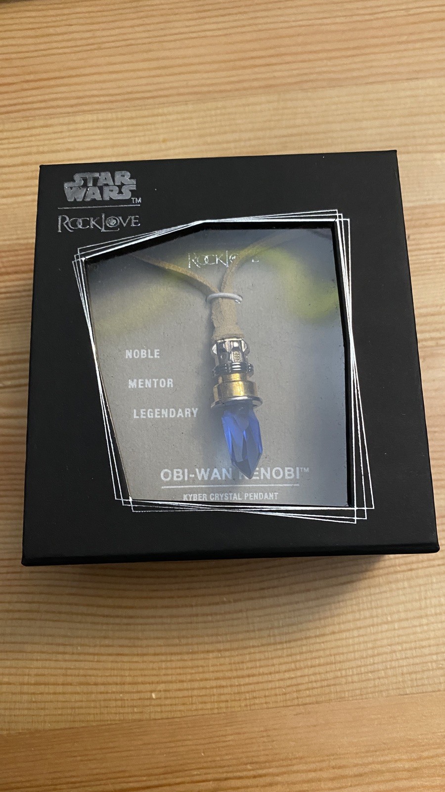 Star Wars x RockLove Obi-Wan Kenobi Kyber Crystal Necklace- New: Retired. Rare