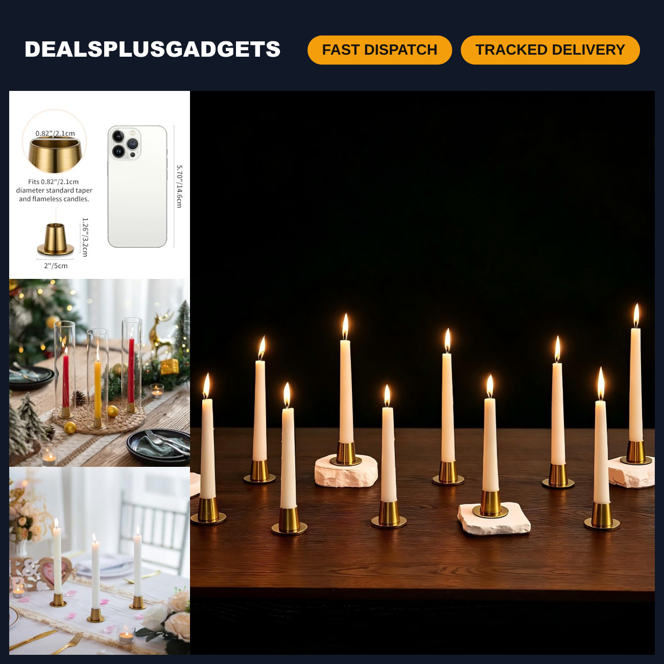 Elegant Gold Candlestick Holders Set of 12 - Small Decorative Centerpieces