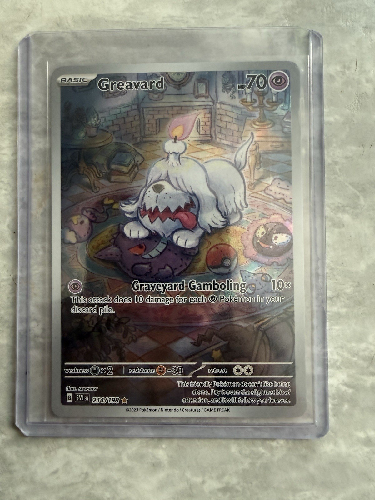 Greavard 214/198 SV01: Scarlet & Violet Base Set Holo Greavard 214/198 SV01: Scarlet & Violet Base Set Holo